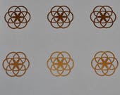 Seed of life SET of 6 copper vinyl decal