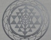 Sri Yantra silver vinyl decal sacred geometry