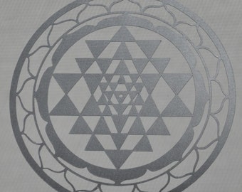 Sri Yantra silver vinyl decal sacred geometry