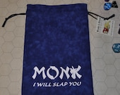 MONK Dungeons and Dragons game dice bag