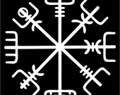 Icelandic Viking vegvisir rune white vinyl decal