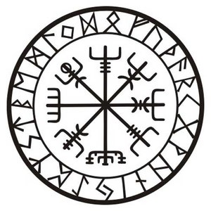 Viking protection runes vegvisir compass talisman black vinyl decal