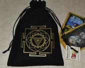 Kali yantra sacred geometry tarot dice black bag