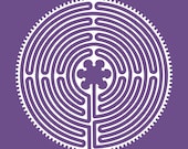 Chartres Cathedral labyrinth white vinyl decal