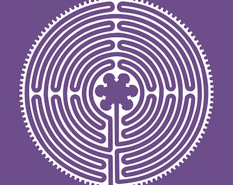Chartres Cathedral labyrinth white vinyl decal