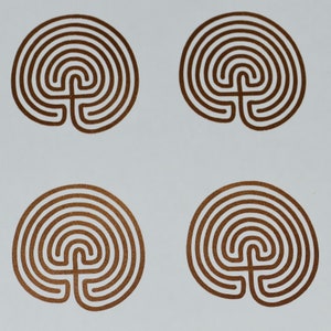 Labyrinth SET of 4 copper classic 7 circuit vinyl decals image 1