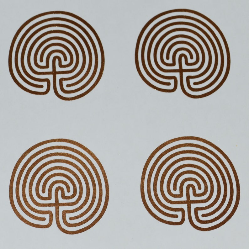 Labyrinth SET of 4 Classic 7 Circuit Copper Vinyl Decals Etsy