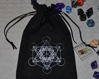 Metatron's cube sacred geometry tarot dice bag