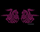 Viking Sleipnir goddess violet vinyl SET of 2 decals