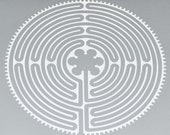 Chartres REFLECTIVE white labyrinth vinyl decal