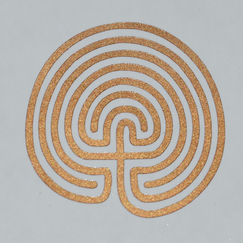Labyrinth SET of 4 copper classic 7 circuit vinyl decals image 3