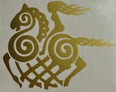Viking Sleipnir goddess gold vinyl decal