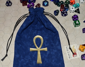 Egyptian anhk blue dice bag