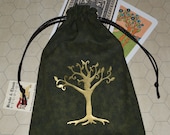 DRUID Dungeons and Dragons tarot dice green bag