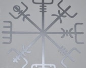 Icelandic Viking vegvisir rune silver vinyl decal