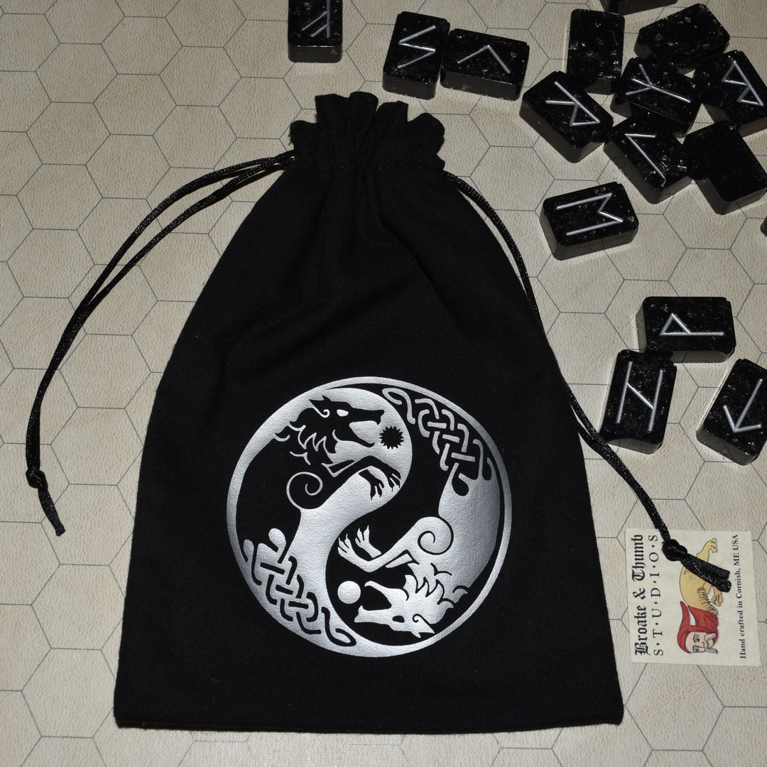 Viking Wolf Skoll Hati Rune Dice Bag - Etsy