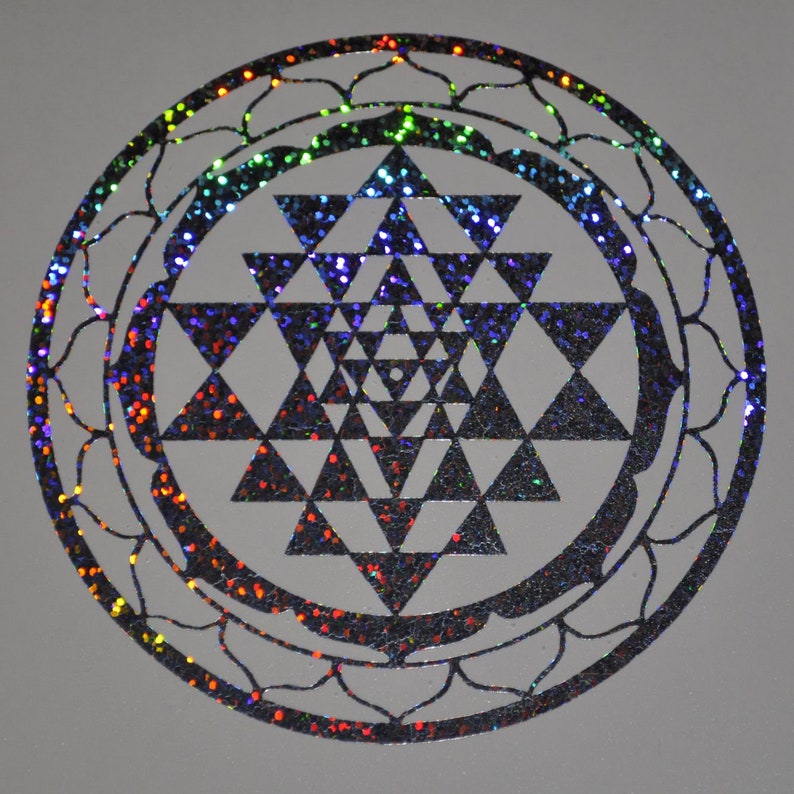 Sri Yantra Sacred Geometry Confetti Vinyl Decal Etsy