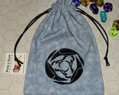 Corvus Celtic raven tarot rune dice gray bag