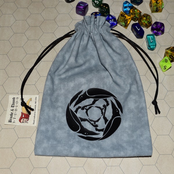 Corvus Celtic raven tarot rune dice gray bag