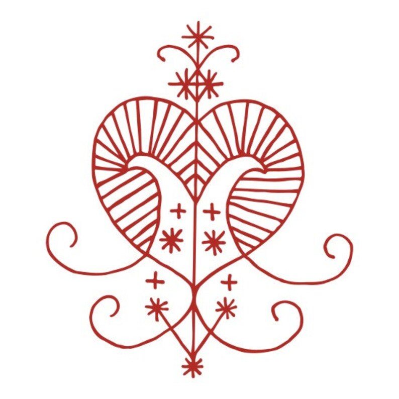 Erzulie Voodoo Veve Red Vinyl Decal
