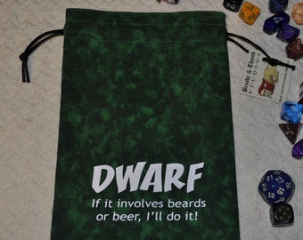 DWARF Dungeons and Dragons dice bag