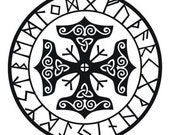Viking mjolnir rune talisman black vinyl decal