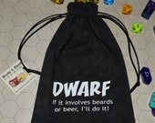 DWARF Dungeons and Dragons dice bag