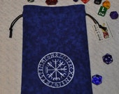 Viking vegvisir futhark rune tarot dice bag