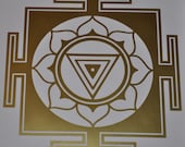 Kali Yantra mandala gold vinyl decal