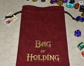 BAG of HOLDING Dungeons and Dragons game red dice