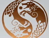 Viking wolf Skoll Hati yin yang copper vinyl decal