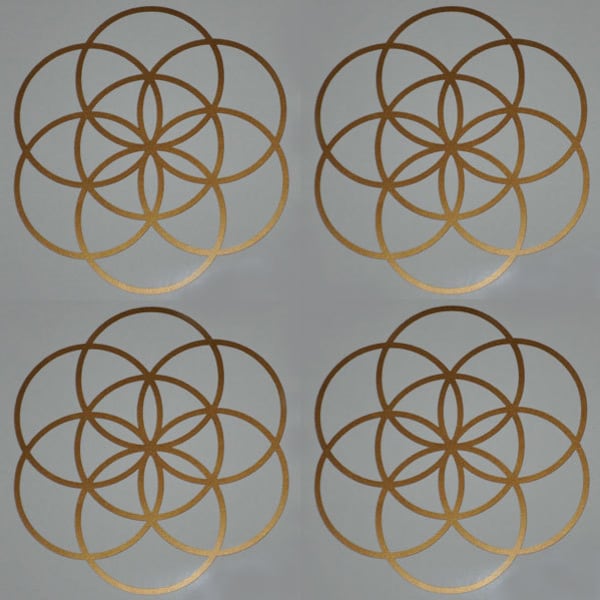 Seed of life SET of 4 sacred geometry copper vinyl decals