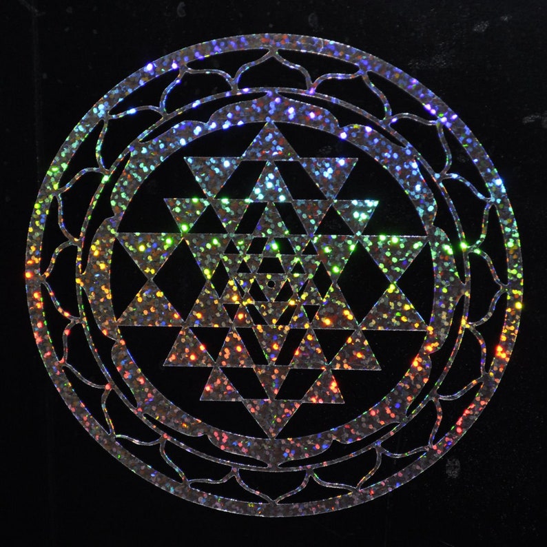 Sri Yantra Sacred Geometry Confetti Vinyl Decal Etsy
