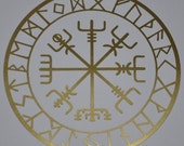 Vegvisir viking compass talisman gold vinyl decal