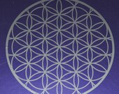 Flower of life sacred geometry silver vinyl decal