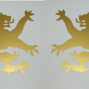 Scottish lion gold heraldic vinyl decals image 1