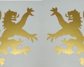 Scottish lion gold heraldic vinyl decals