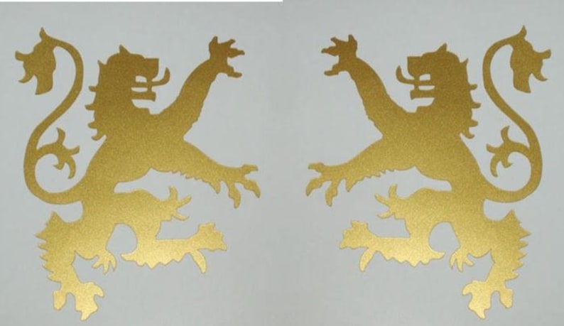 Scottish lion gold heraldic vinyl decals image 1
