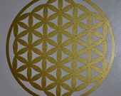 Flower of life sacred geometry gold vinyl decal