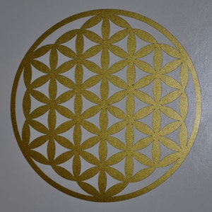 Flower of life sacred geometry gold vinyl decal