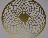 Torus sacred geometry gold vinyl decal