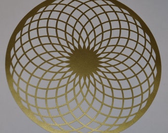 Torus sacred geometry gold vinyl decal