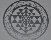 Sri Yantra silver vinyl decal sacred geometry