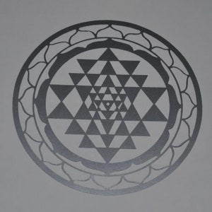 Sri Yantra silver vinyl decal sacred geometry