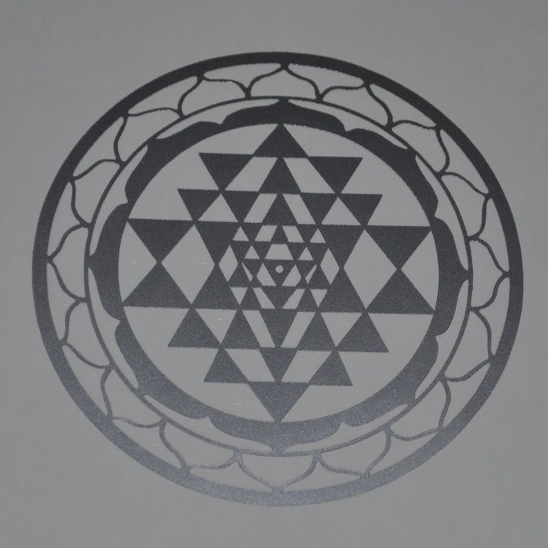Sri Yantra Silver Vinyl Decal Sacred Geometry Etsy