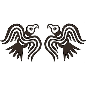 Viking ravens SET of 2 matte black vinyl decal