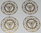 Kali Yantra SET of 4 mandala gold vinyl decal