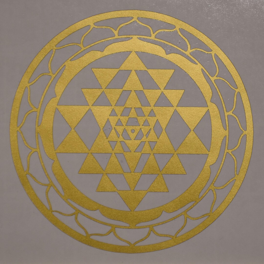 Sri Yantra Gold Vinyl Decal Sacred Geometry Etsy 