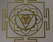 Chinnamasta Yantra mandala gold vinyl decal