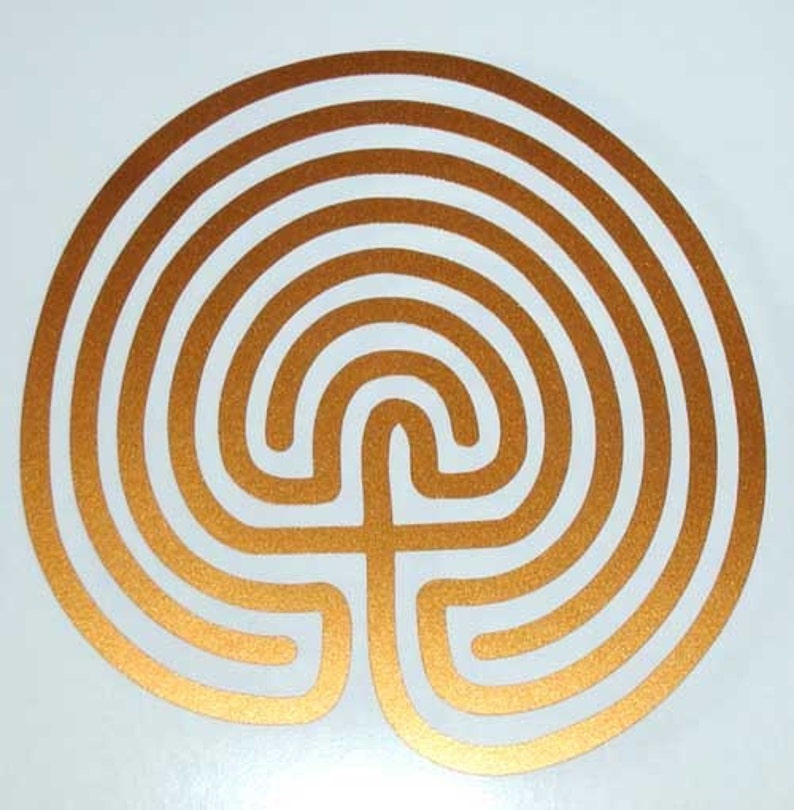 Labyrinth SET of 4 copper classic 7 circuit vinyl decals image 2
